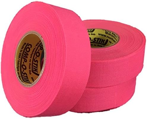 3 Rolls of Comp-O-Stik NEON PINK Hockey Lacrosse Bat Cloth Stick Tape ATHLETIC TAPE (3 Pack) Made In The U.S.A. 1" X 20 Yards Comp-O-Stik