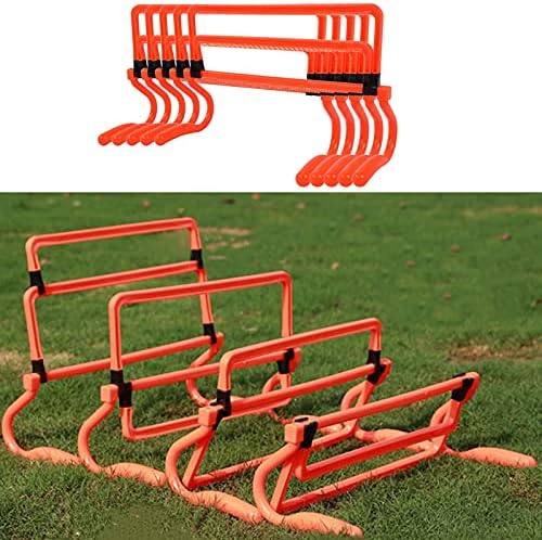 Zerone Speed Training Set, 5Pcs Speed Hurdles Football Soccer Training Adjustable Hurdles Speed Training Equipment Orange for Soccer Football Baseball Basketball Zerone