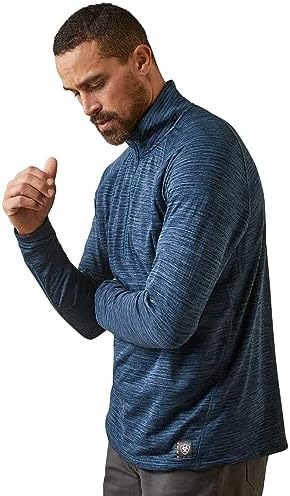 Мужская Базовая Майка Ariat Rebar Gridwork 1/4 Zip - Blue Wink Teal, XS Ariat