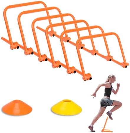 Agility Speed Training Hurdles, Adjustable Agility Training Hurdles for Football, Basketball, Soccer Hurdles Training Equipment Set Hikeen