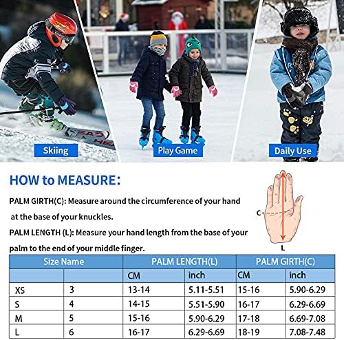 Unigear Kids Ski Gloves, Waterproof Winter Cold Weather Snowboard Snow Gloves, Fit Both Boys & Girls Unigear