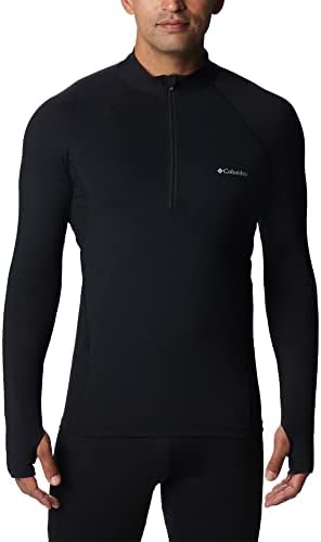 Columbia Men's Midweight Stretch Long Sleeve Half Zip Top, Black 1 Columbia