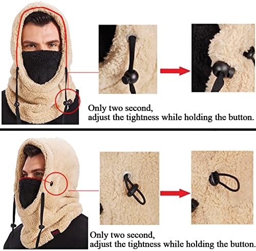 Warm Fleece Balaclava Wind-Resistant Winter Face Mask,Soft Ski Mask for Women and Men,Face Cover Hat Cap Scarf Purjoy