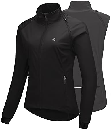 Outdoor Ventures Women's Full Zip Running Cycling Jacket Waterproof Windproof Reflective Removable Sleeves Athletic Vest Outdoor Ventures