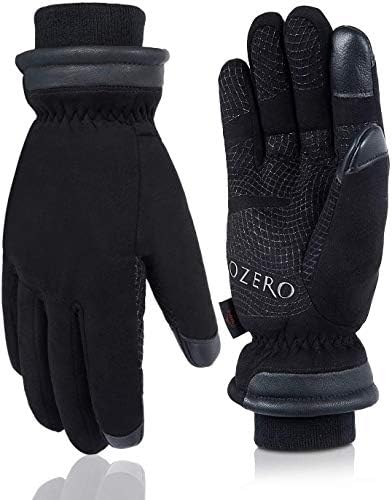 OZERO Winter Waterproof Glove, 30 ℉ Cold Proof Touchscreen Anti Slip Silicon Palm Warm Glove for Driving Motorcycle Cycling Running Hiking Snow Ski in Cold Weather,Gifts for Men and Women OZERO