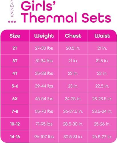 Sweet Hearts Thermal Underwear Set – 2 Piece Fleece Lined Top and Long Johns - Performance Base Layer Set: Made in USA Sweet Hearts