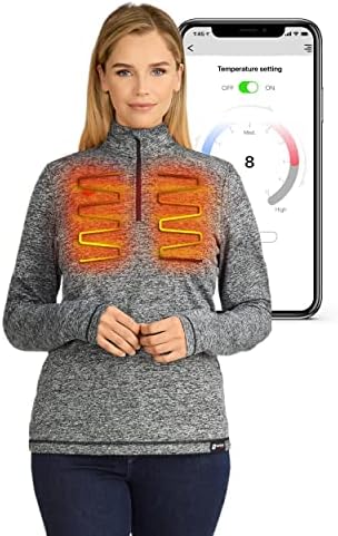 Women's Bluetooth Heated Shirt with Battery Pack Included - App Control Thermal Long Sleeve 7.4V Venture Heat