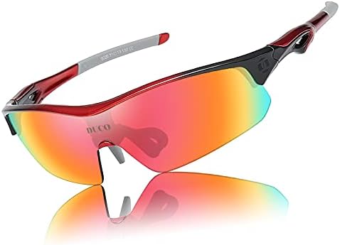 Спортивные очки DUCO Polarized для мужчин с 5 сменными lentes для бега, гольфа, рыбалки, хайкинга и бейсбола DUCO