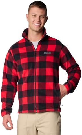 Columbia Sportswear Mens Steens Mountain Printed Jacket, Mountain Red Check Print 2, Small Columbia