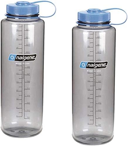 Тритановая бутылка 48oz с широкой горловиной синий верх, упаковка из 2-х штук Nalgene