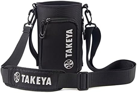 Сумка для бутылки Takeya Hydrotex Easy Grip, с карманами и ремешком, подходит для бутылок 32 и 40 унций, идеальна для активного отдыха Takeya