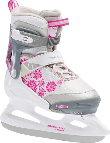 Bladerunner Ice by Rollerblade Micro Ice Girls, Junior, Adjustable, Pink and White, Ice Skates Rollerblade