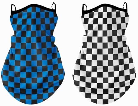 2 Pack Neck Gaiter with Ear Loops Full Head Mask Neck Covers Bandana Cloth Face Gaiter Mask Headwear FAIRANCE