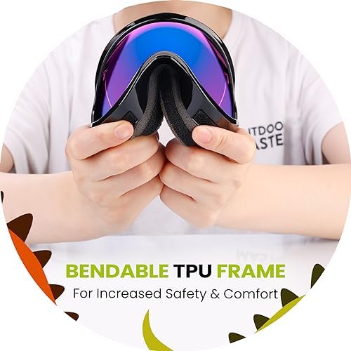 OutdoorMaster Kids Ski Goggles - Helmet Compatible Snow Goggles for Boys & Girls with 100% UV Protection OutdoorMaster