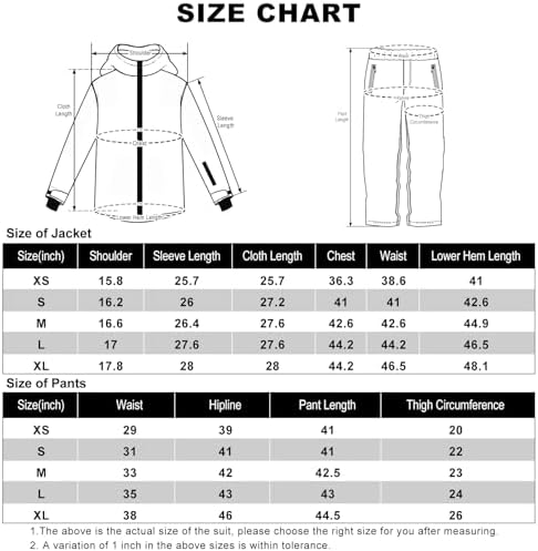 GSOU SNOW Women's Ski Jackets and Pants Set Snowboarding Snowsuit Snow Coat Hooded Waterproof Windproof GSOU SNOW