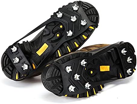 8 Spikes Stainless Steel Quincunx Crampons,ice Cleats Traction Snow Grips, Snow Claw Shoe Chain, to Provide Safety Protection for The Elderly and Children Outdoor Sports in Rain and Snow PKWL