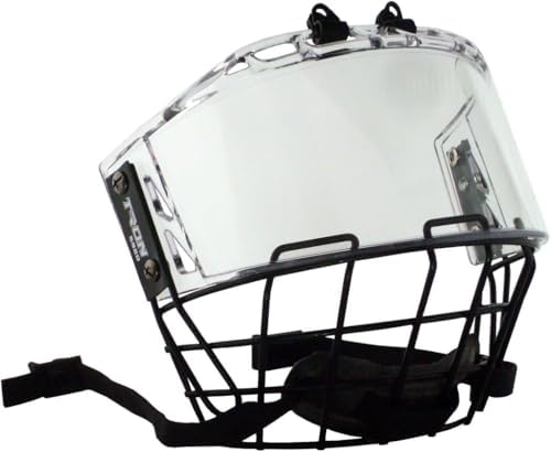 TronX S920 Senior Full Hockey Helmet Cage & Shield Clear Anti-Fog/Anti-Scratch Combo Hybrid - Upgraded New 2024 Model TronX