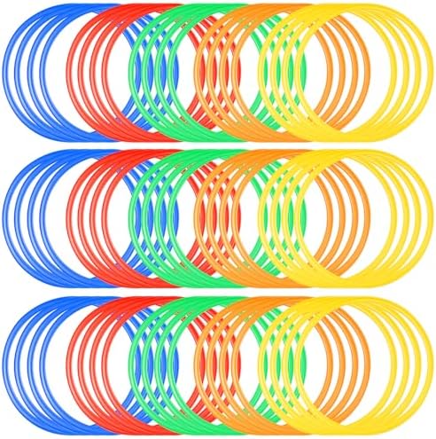 Deekin 80 Pcs Agility Rings Speed and Agility Training Rings Multicolored Exercise Speed Ring Circle Jumping Hoops for Training Toss Equipment, 15" Deekin