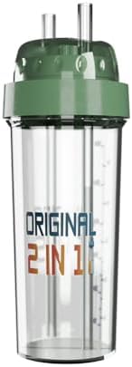 Original 2in1 Double Bottle Container with Separating Lid, BPA Free, Water & Juice, Unisex Generic