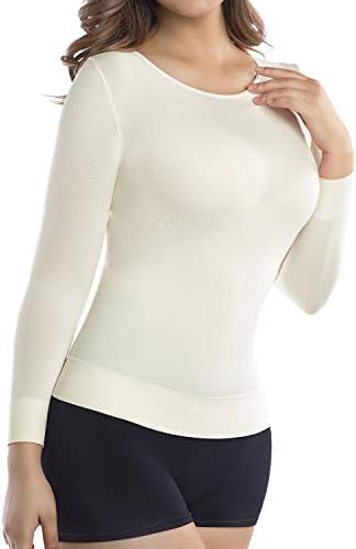 Женская Базовая майка MD Compression Slimming Shirt с 3/4 рукавами и круглым вырезом +MD