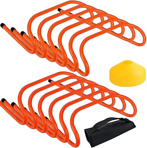 12 Hurdles Training Speed Agility Training Durable with 10 Marker Cone Asenver