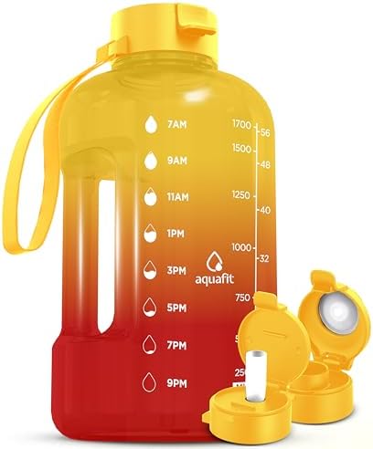 Шейкер 64 унции с отметками времени, BPA Free, пластиковая бутылка с соломинкой, большая AQUAFIT