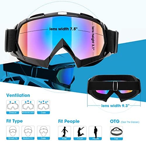 Г goggles для взрослых для мотокросса, 2 штуки, ATV мотоциклетные очки, широкий обзор для офф-роуд езды Mambaout