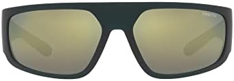 Arnette Men's AN4304 Heist 3.0 Rectangular Sunglasses, Matte Green/Mirrored Green, 63 mm Arnette