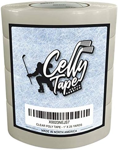 Hockey Tape Pack of 4 - Heavy Duty, Multi-Purpose Clothing Tape for Sports, Ice & Roller Hockey, Baseball Bat Tape, Durable and Reliable – Sport Tape Made in USA (1 Inch x 25 Yards) CellyTape