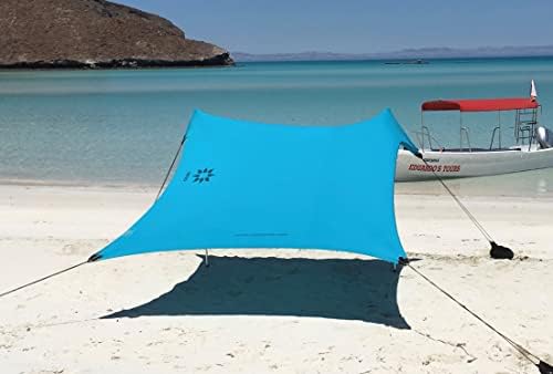 Neso Tents Beach Tent with Sand Anchor, Portable Canopy SunShade - 7' x 7' - Patented Reinforced Corners (Coastal Birds) Neso