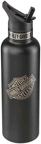 Harley-Davidson Bar & Shield Water Bottle, Double-Wall Stainless Steel - Black Harley-Davidson