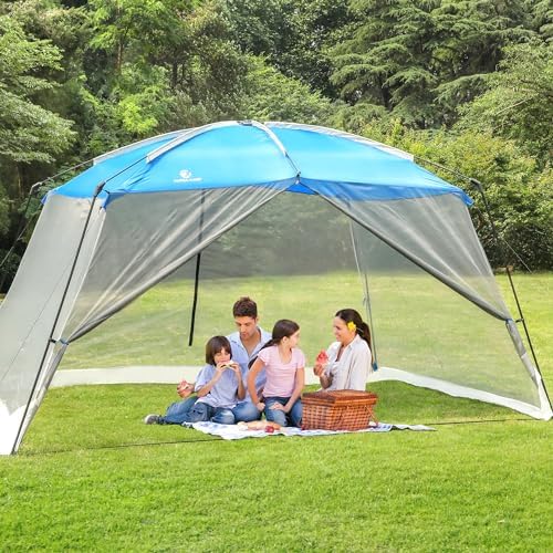 ALPHA CAMP 13 x 9 Ft Screen Tent Screen House Room Camping Tent Outdoor Mesh Net Wall Camping Canopy Sun Shade Tent Shelter Gazebos for Backyard Patios Outdoor Beach Camping Hiking Parties Activities ALPHA CAMP