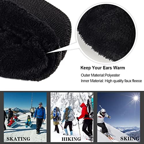 Ruphedy Men Winter Beanie with Brim Outdoor Fleece Visor Beanie Hats Ruphedy