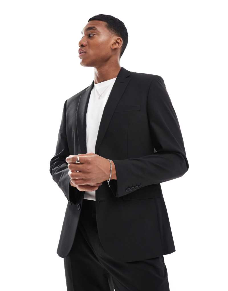 ASOS DESIGN slim suit jacket in black ASOS DESIGN