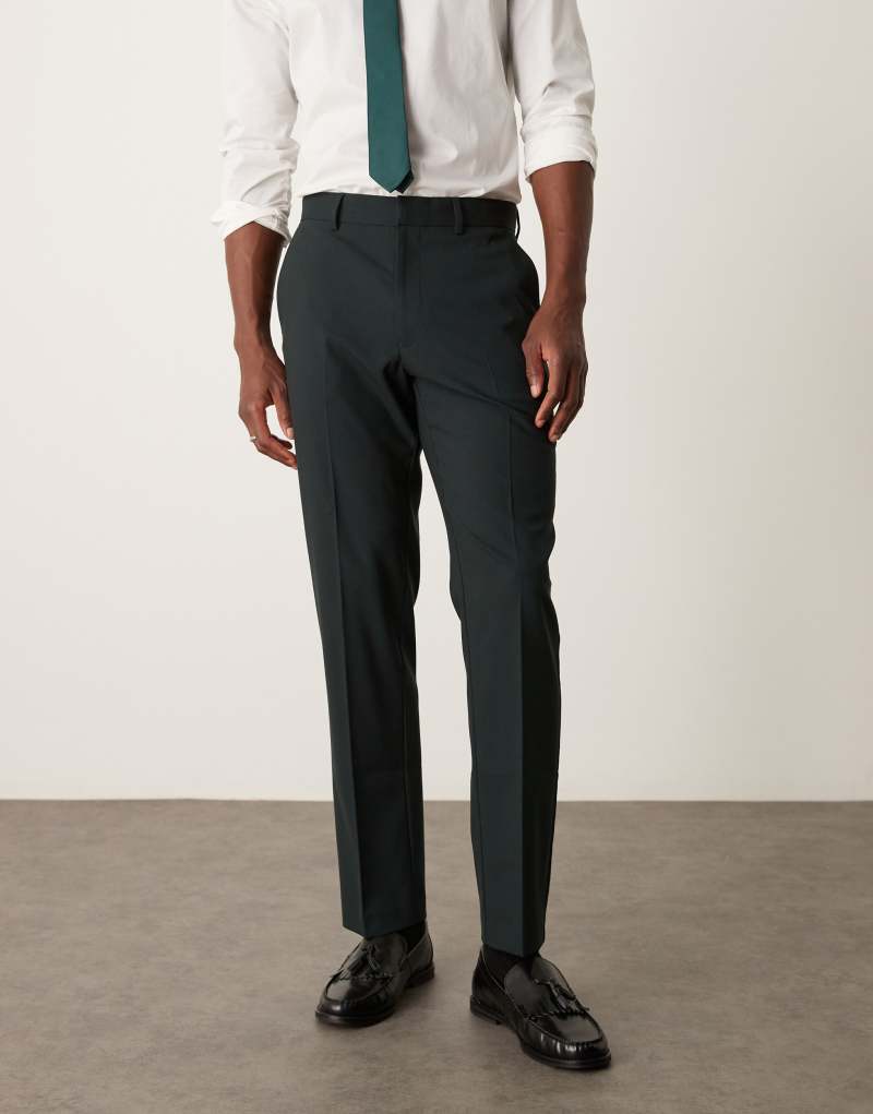 ASOS DESIGN slim suit pants in dark green ASOS DESIGN