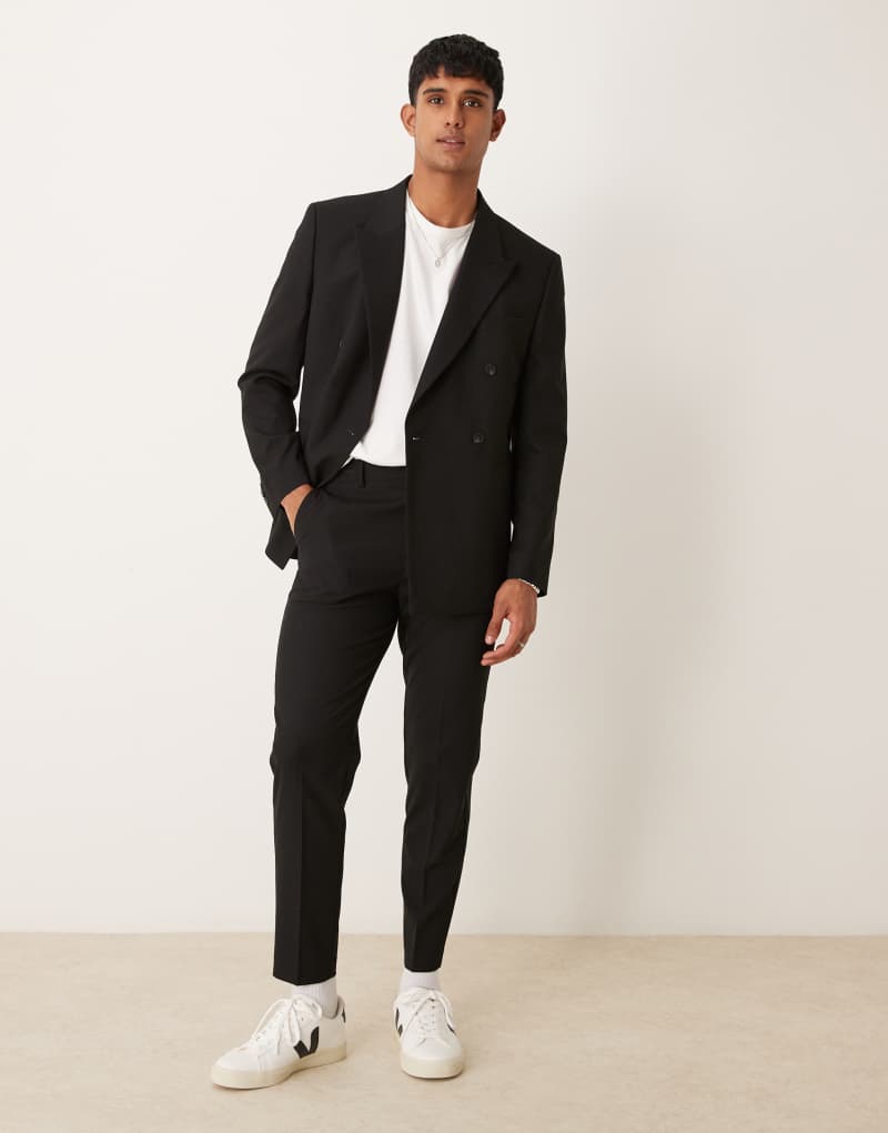 ASOS DESIGN tapered suit pants in black ASOS DESIGN