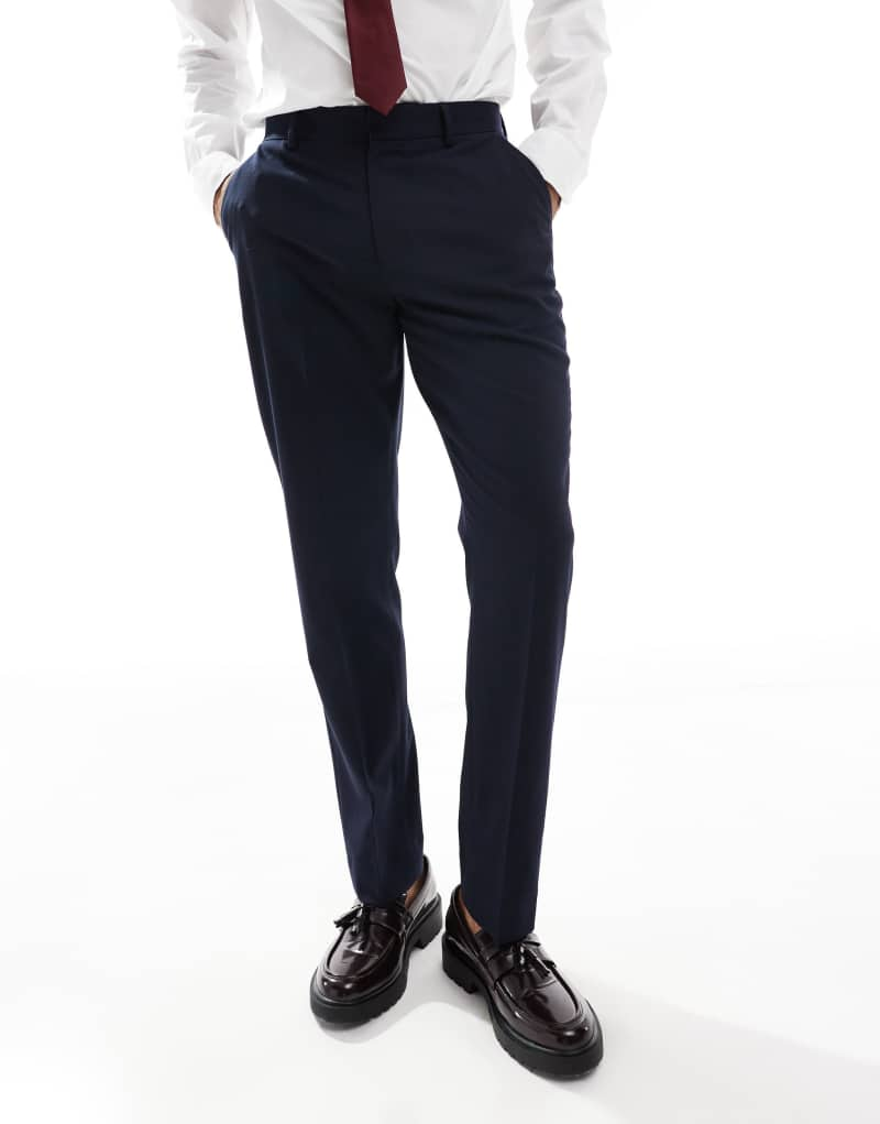 ASOS DESIGN slim suit pants in navy ASOS DESIGN