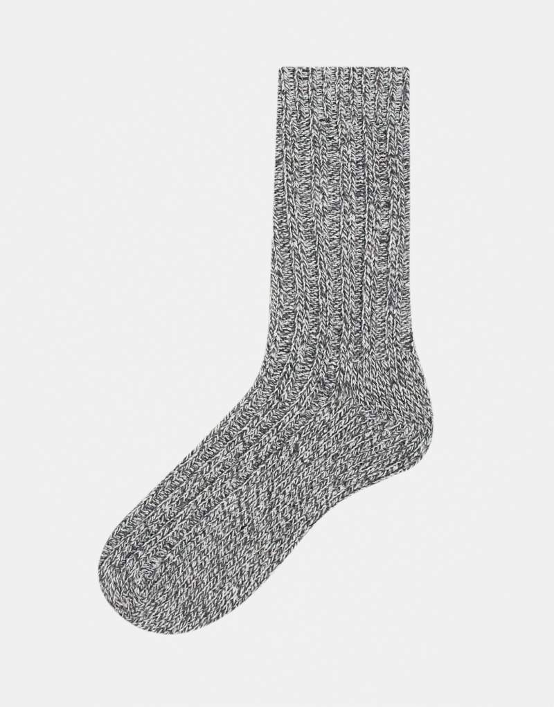 ASOS DESIGN twist yarn socks in light gray heather ASOS DESIGN