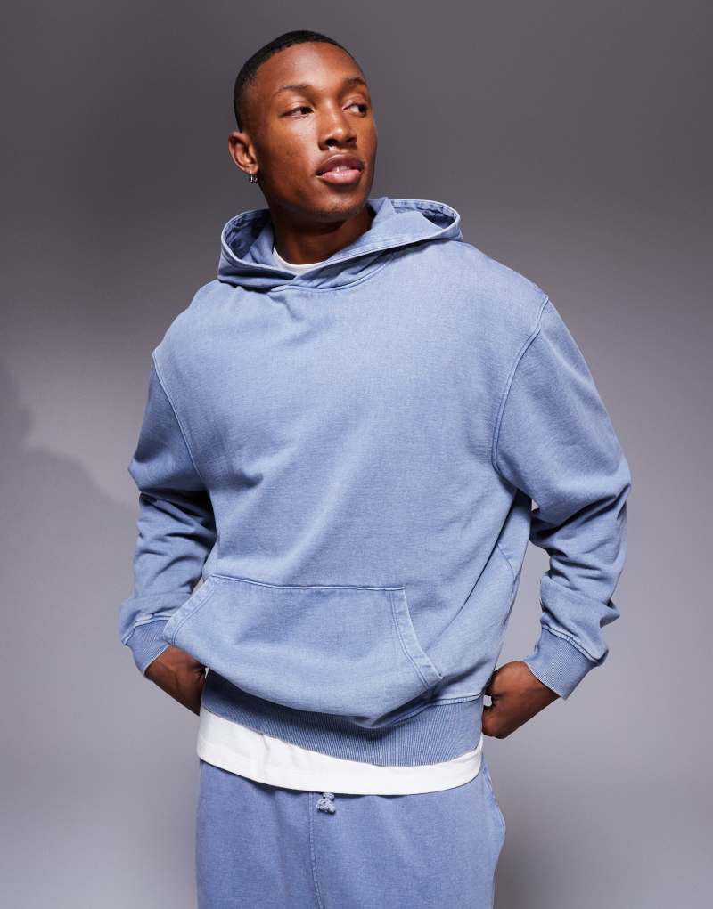 ASOS DESIGN oversized hoodie in washed blue ASOS DESIGN