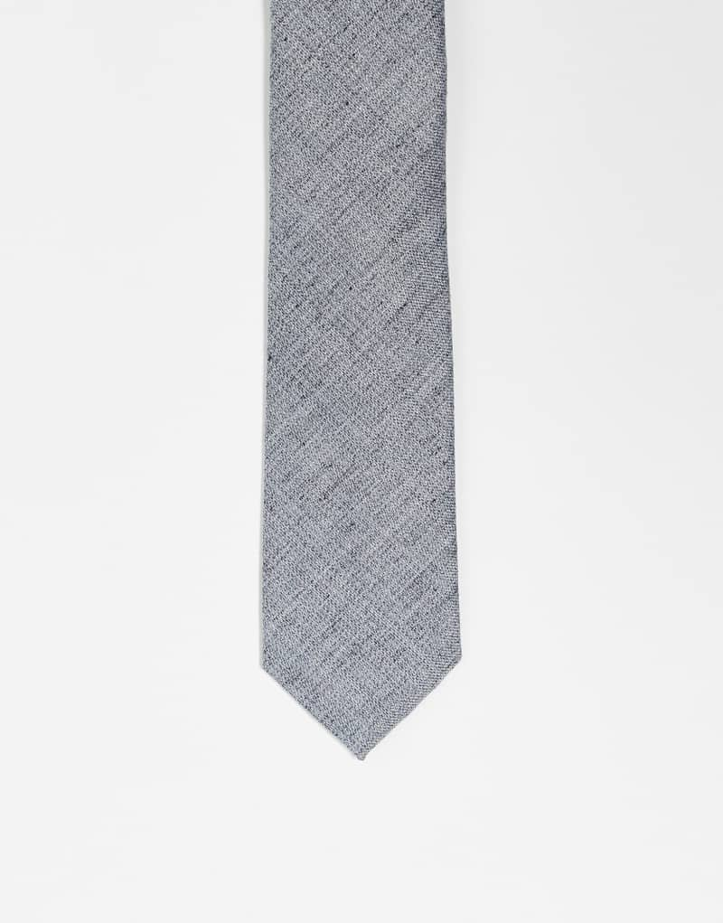 ASOS DESIGN standard tie in gray two tone ASOS DESIGN