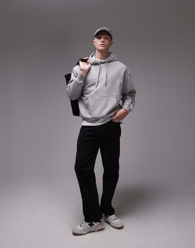 ARKET relaxed terry hoodie in gray melange Arket