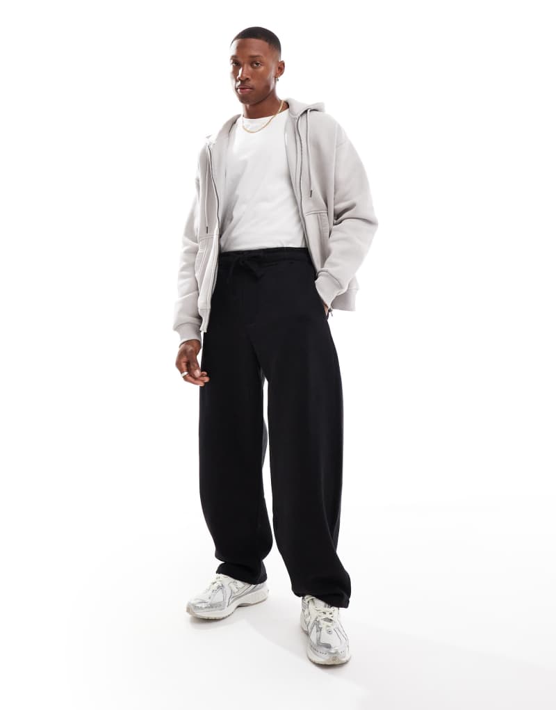 Bershka baggy fit sweatpants in black Bershka