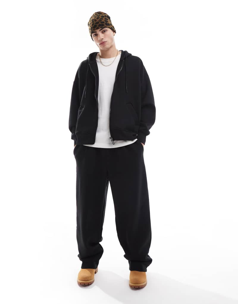 Bershka premium wide leg sweatpants in black - part of a set Bershka