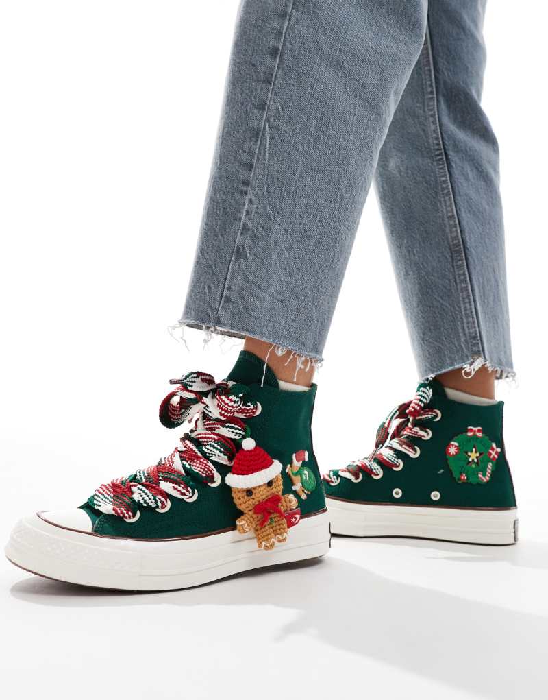 Converse Chuck 70 Christmas sneakers in green and red details  Converse