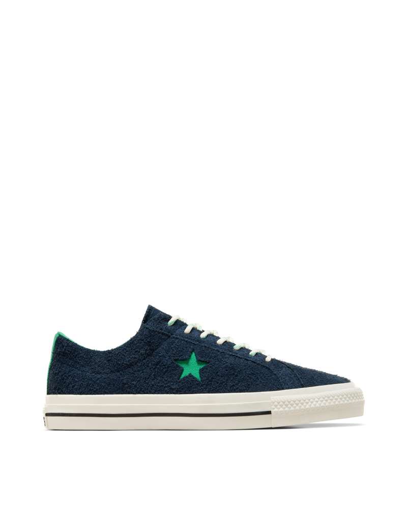 Converse All Star Pro suede sneakers in navy with green detail Converse