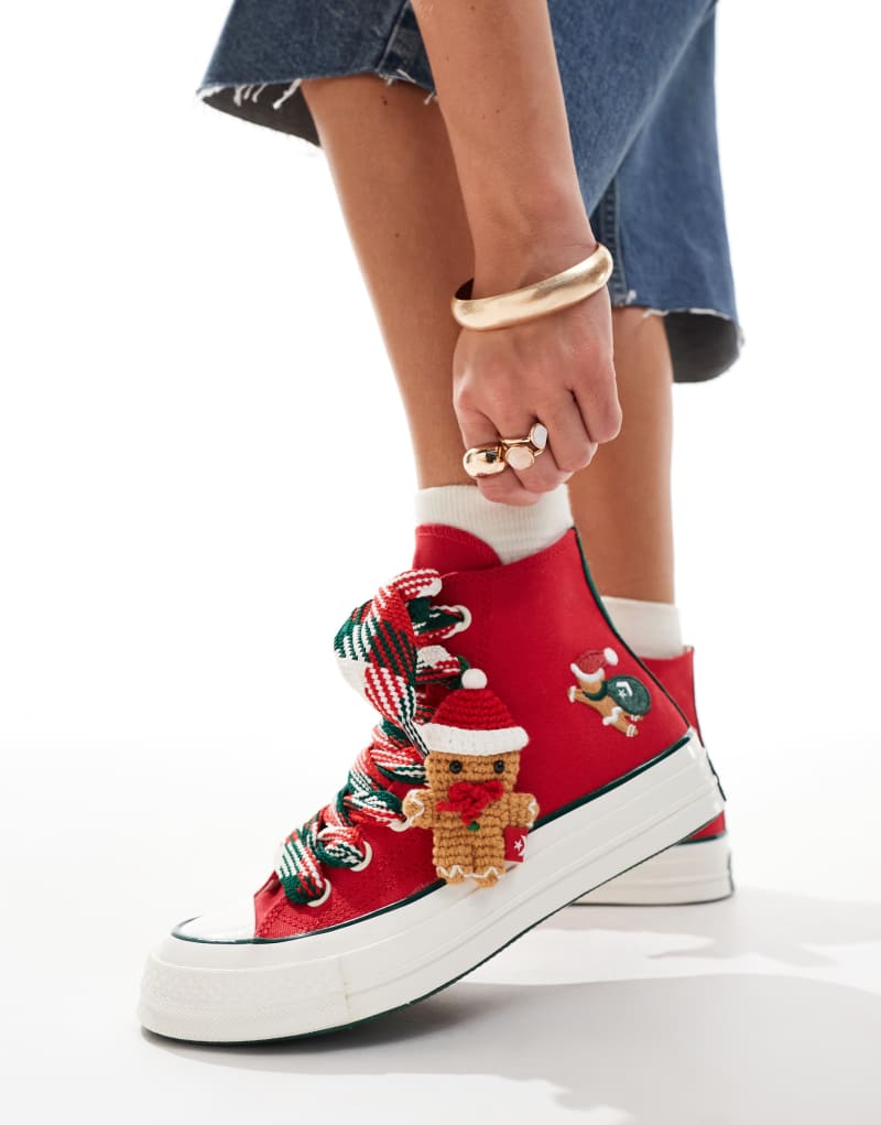 Converse Chuck 70 Christmas sneakers in red and green details  Converse