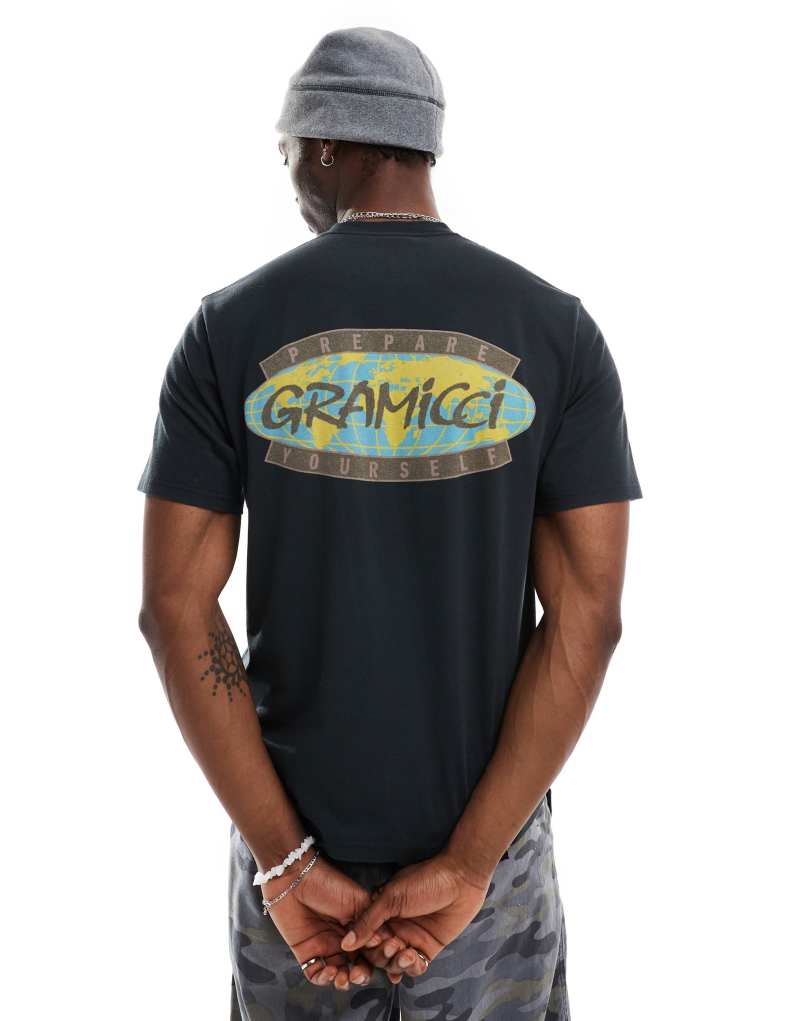 Gramicci prepare yourself graphic T-shirt in vintage black Gramicci