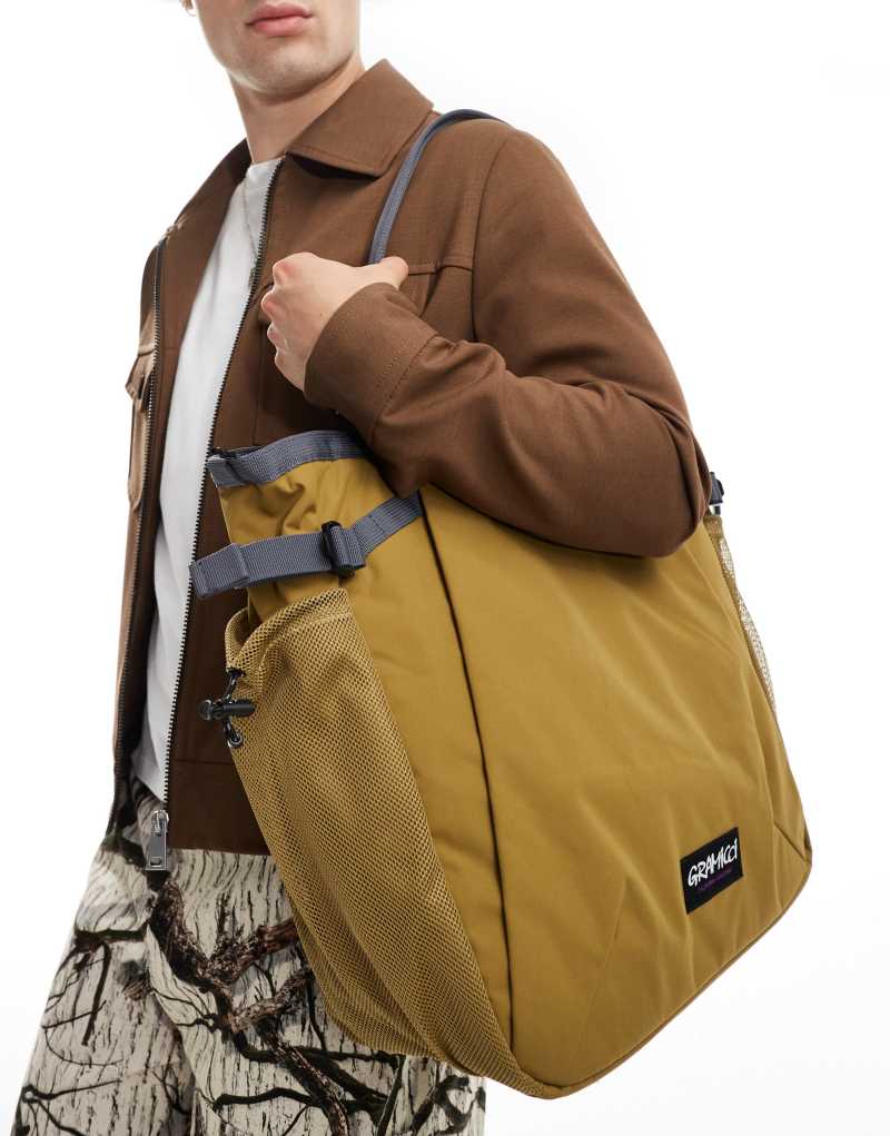 Gramicci cordura tote bag in tan Gramicci