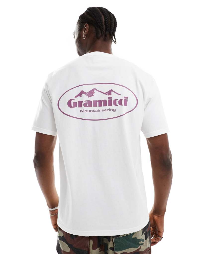 Gramicci mountaineering graphic t-shirt in white  Gramicci