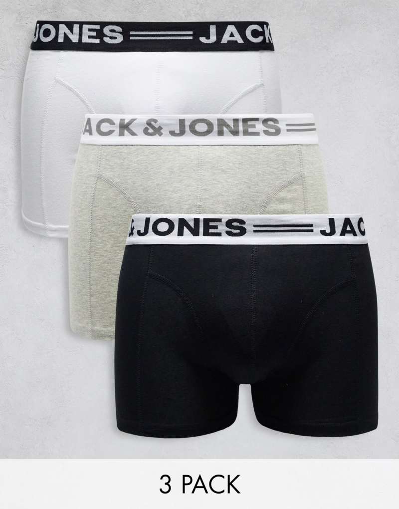 Jack & Jones 3 pack trunks in multi Jack & Jones